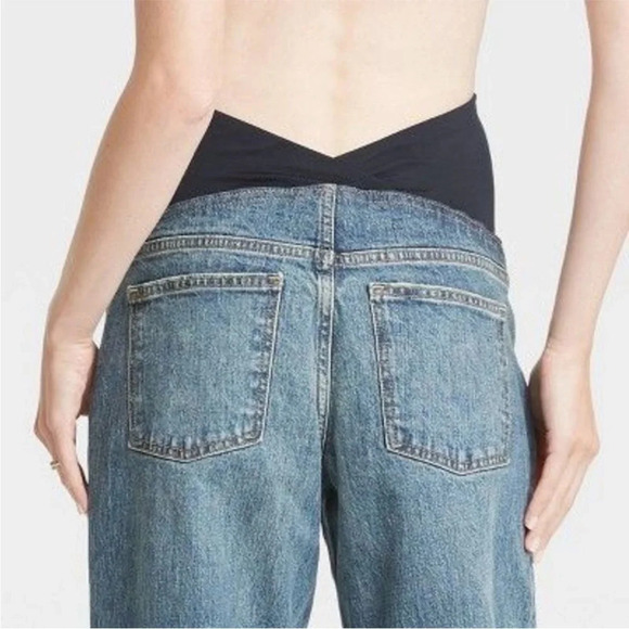 ✨NWT Isabel Maternity Medium Wash Vintage Straight Over Belly Jeans Plus Size 16 - Picture 9 of 12